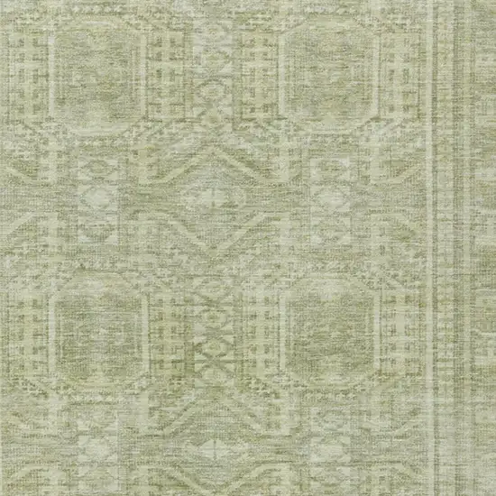Sage And Ivory Geometric Washable Indoor Outdoor Area Rug Photo 4