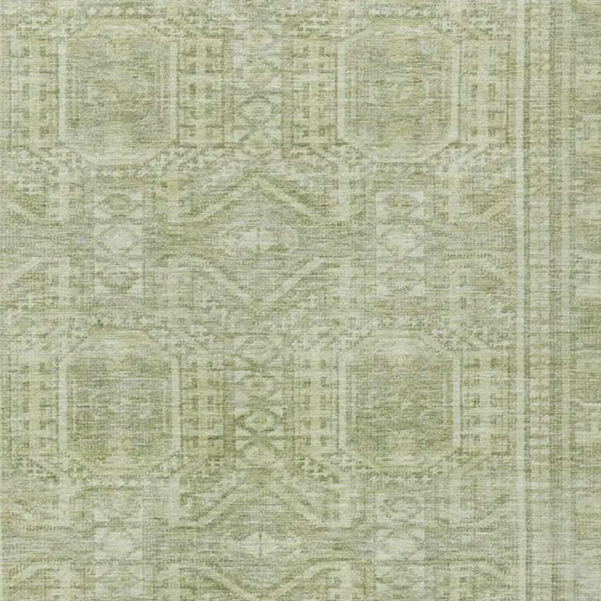 Sage And Ivory Geometric Washable Indoor Outdoor Area Rug Photo 4