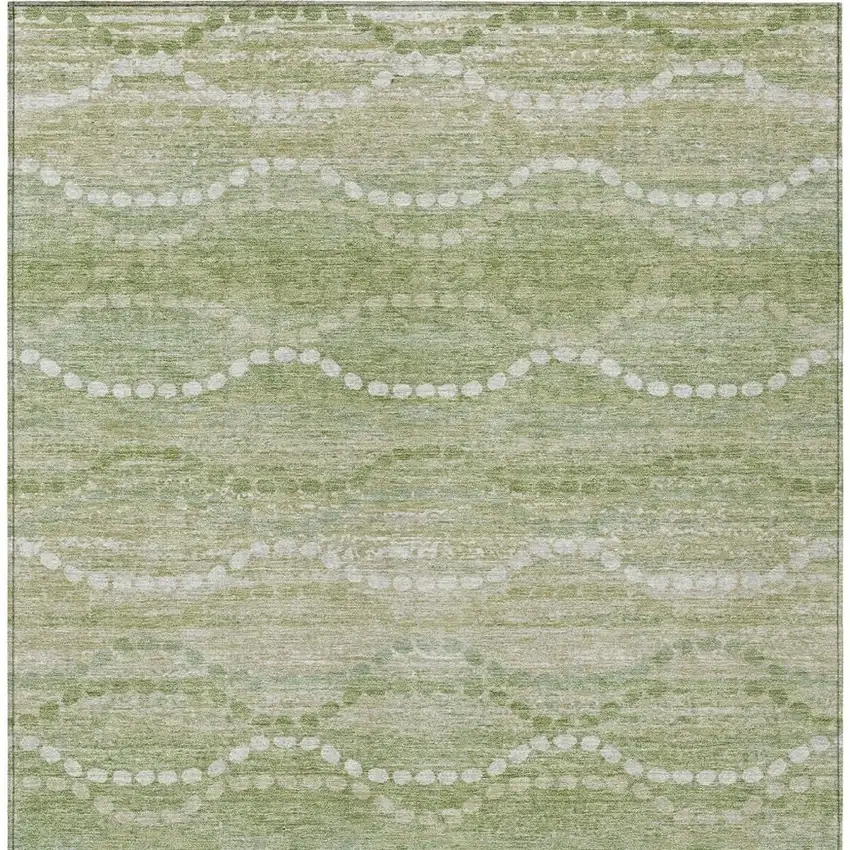 Sage And Ivory Ogee Washable Indoor Outdoor Area Rug Photo 4