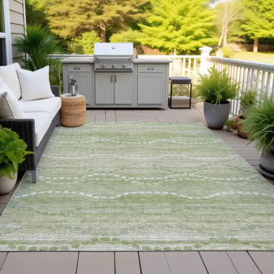 Sage And Ivory Ogee Washable Indoor Outdoor Area Rug Photo 6