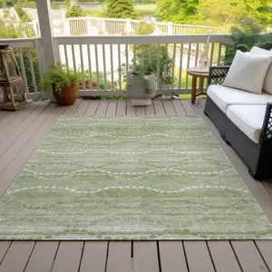 Photo of Sage And Ivory Ogee Washable Indoor Outdoor Area Rug