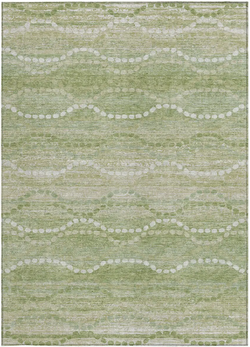 Sage And Ivory Ogee Washable Indoor Outdoor Area Rug Photo 3