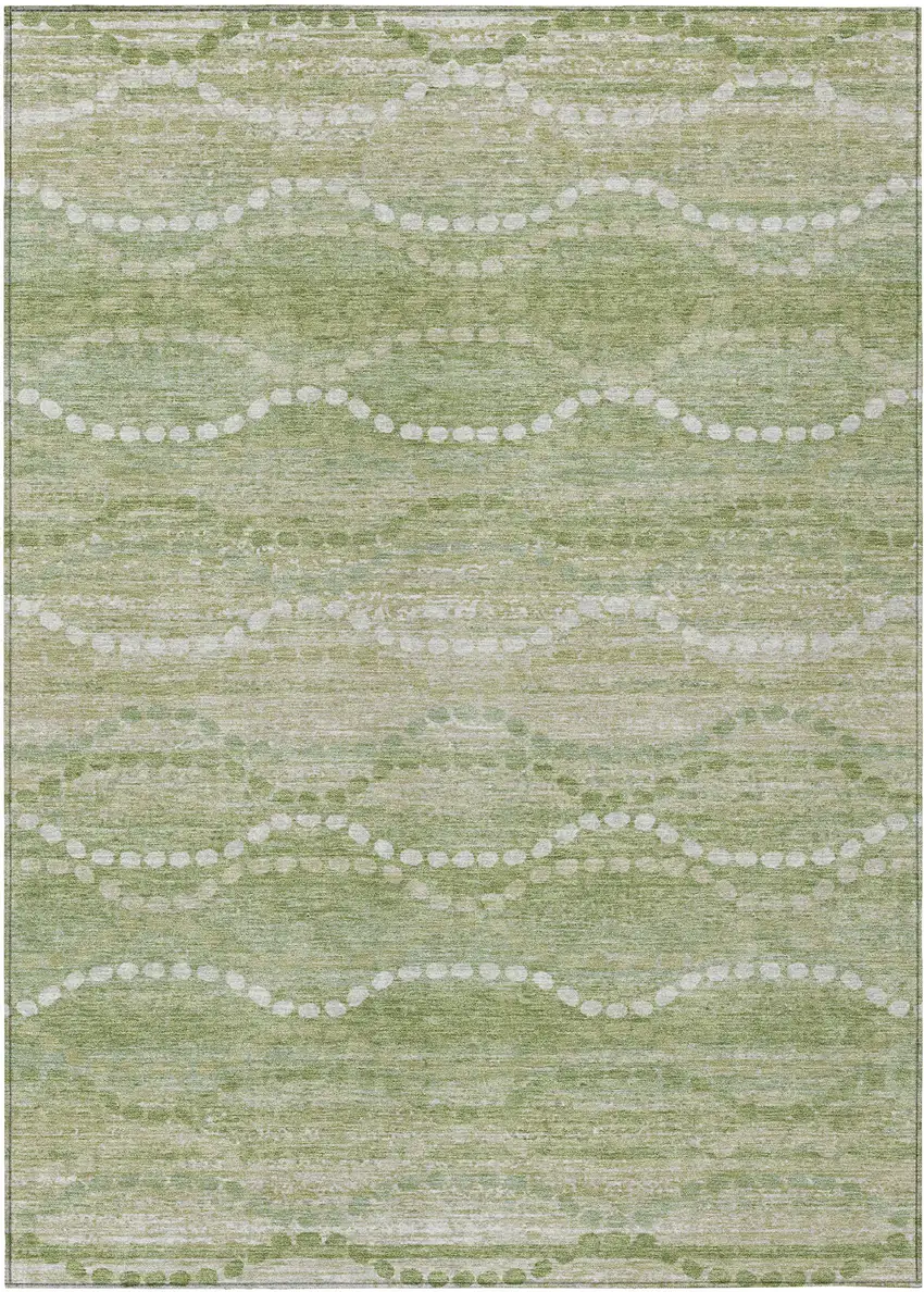 Sage And Ivory Ogee Washable Indoor Outdoor Area Rug Photo 1