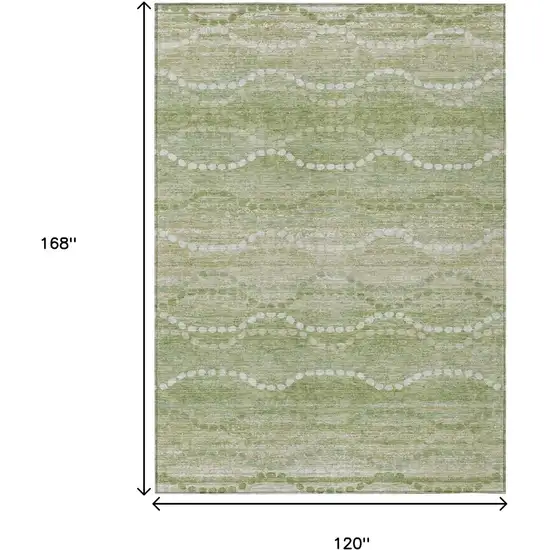 Sage And Ivory Ogee Washable Indoor Outdoor Area Rug Photo 9