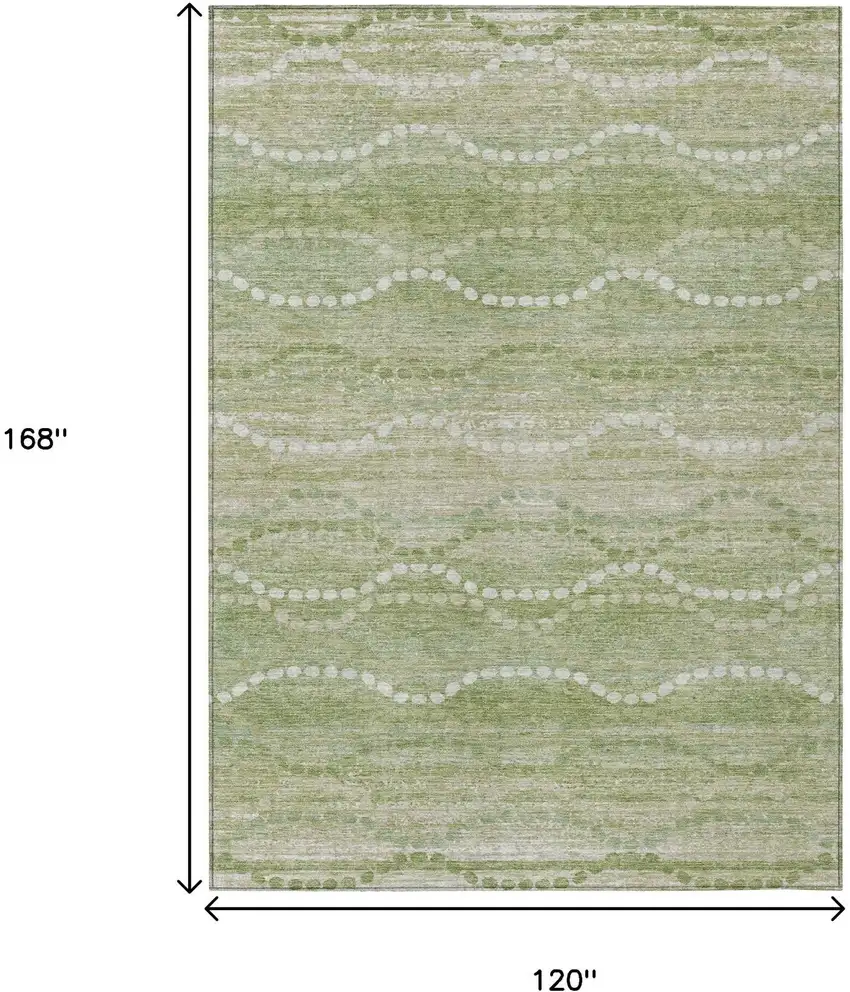 Sage And Ivory Ogee Washable Indoor Outdoor Area Rug Photo 9