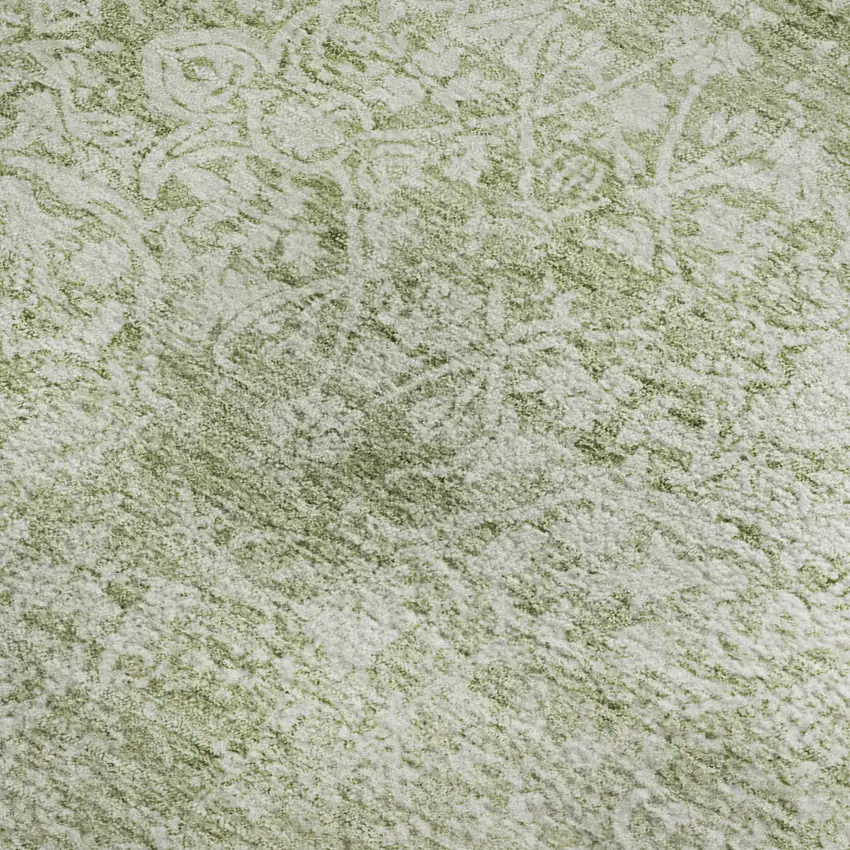 Sage And Ivory Oriental Washable Area Rug With UV Protection Photo 2