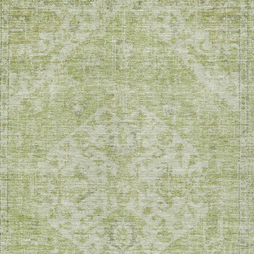 Sage And Ivory Oriental Washable Indoor Outdoor Area Rug Photo 5