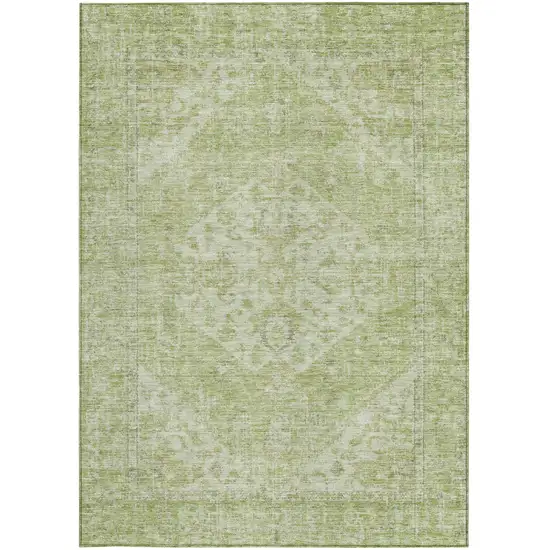 Sage And Ivory Oriental Washable Indoor Outdoor Area Rug Photo 6