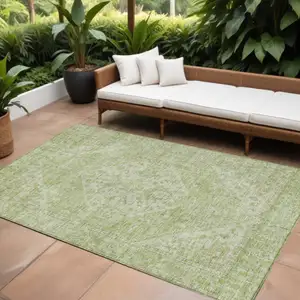 Photo of Sage And Ivory Oriental Washable Indoor Outdoor Area Rug
