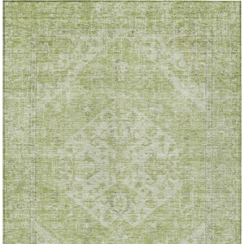 Sage And Ivory Oriental Washable Indoor Outdoor Area Rug Photo 5