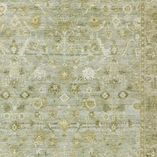 Sage And Ivory Oriental Washable Indoor Outdoor Area Rug Photo 7