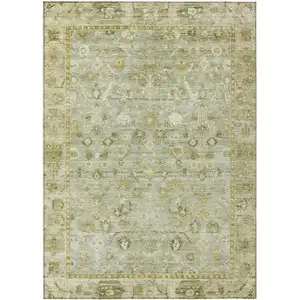 Photo of Sage And Ivory Oriental Washable Indoor Outdoor Area Rug