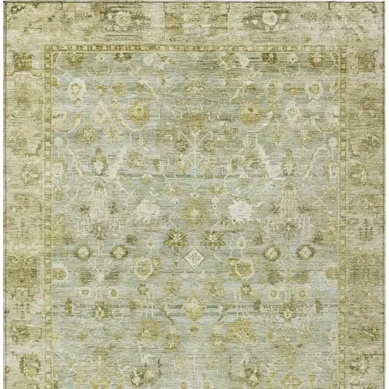 Sage And Ivory Oriental Washable Indoor Outdoor Area Rug Photo 4