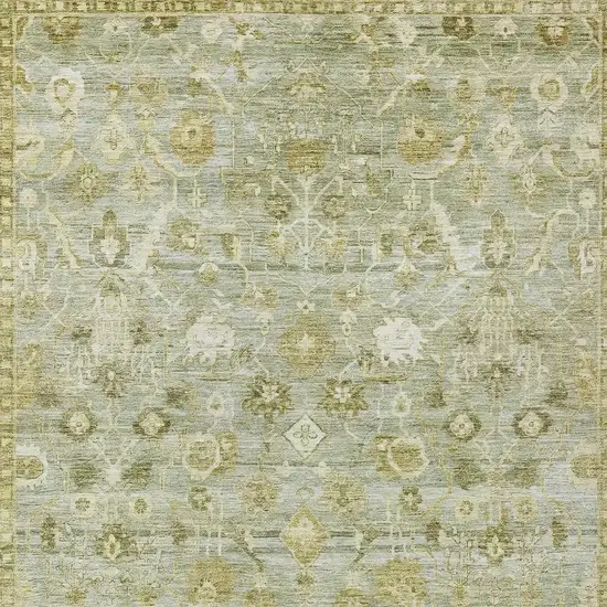 Sage And Ivory Oriental Washable Indoor Outdoor Area Rug Photo 4