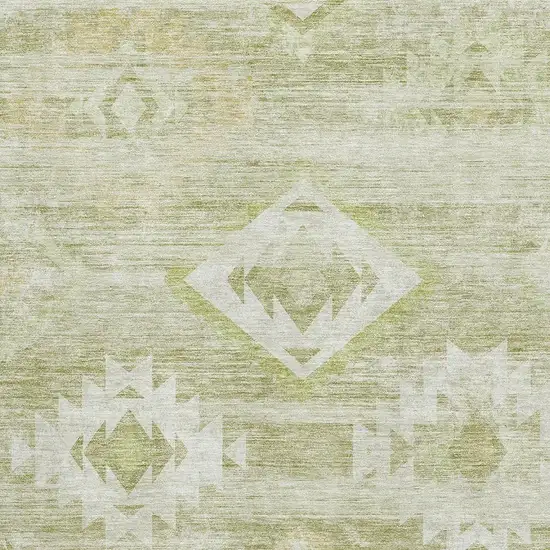 Sage And Ivory Southwestern Washable Area Rug With UV Protection Photo 3
