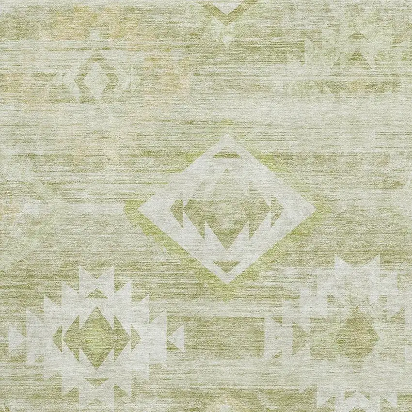 Sage And Ivory Southwestern Washable Area Rug With UV Protection Photo 3
