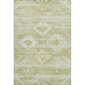 Photo of Sage And Ivory Southwestern Washable Area Rug With UV Protection