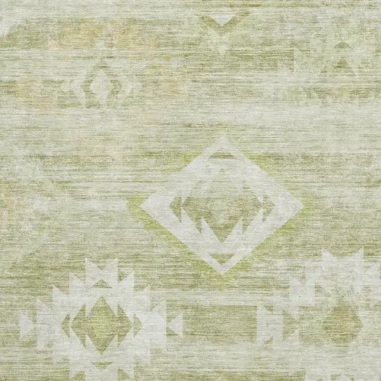 Sage And Ivory Southwestern Washable Area Rug With UV Protection Photo 3
