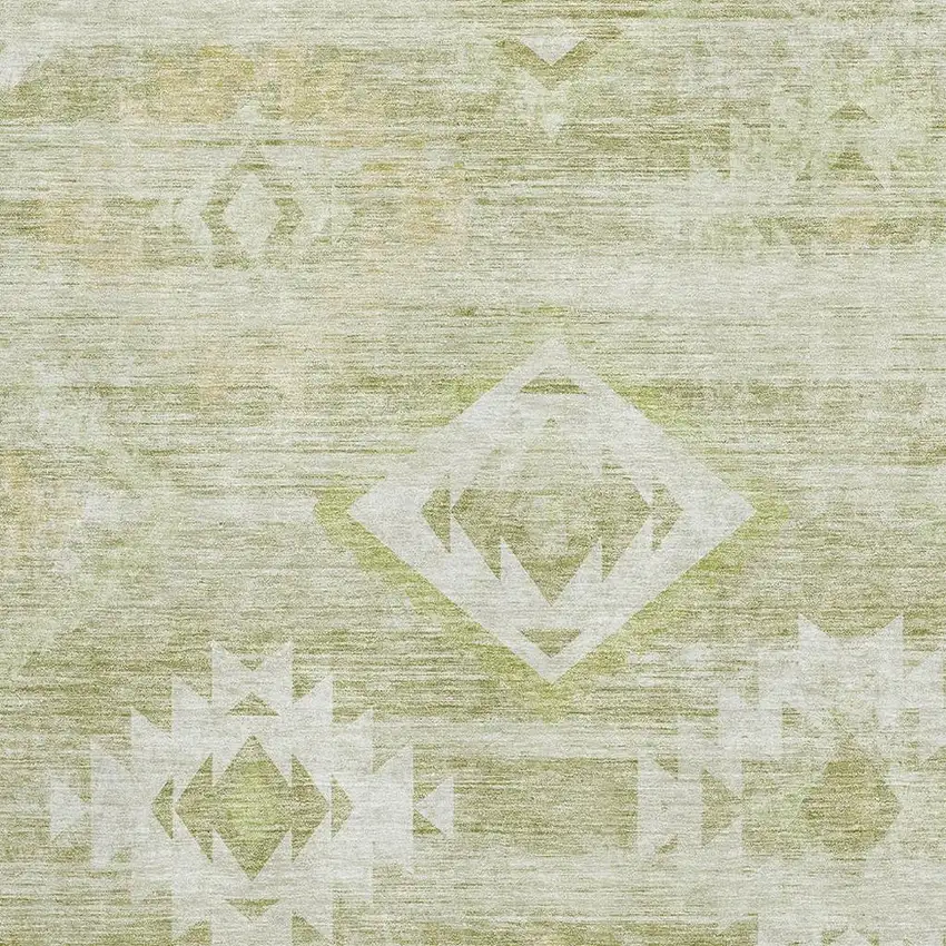 Sage And Ivory Southwestern Washable Area Rug With UV Protection Photo 3