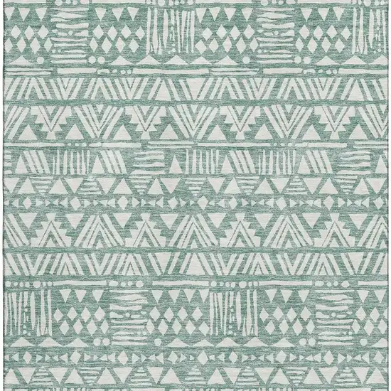 Sage And Ivory Southwestern Washable Area Rug With UV Protection Photo 4