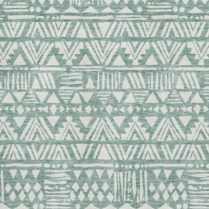 Sage And Ivory Southwestern Washable Area Rug With UV Protection Photo 3