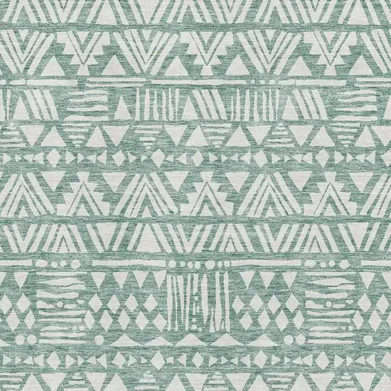 Sage And Ivory Southwestern Washable Area Rug With UV Protection Photo 3