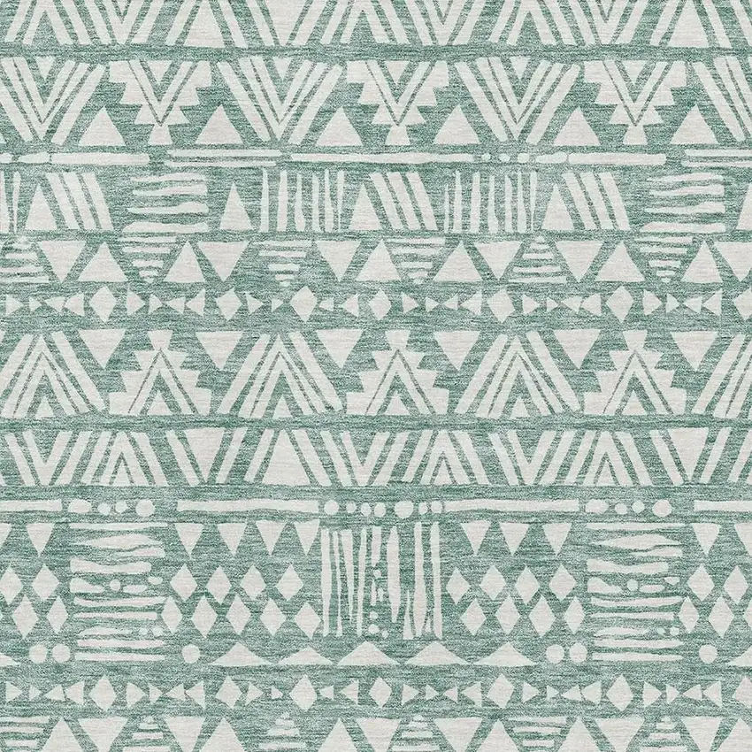 Sage And Ivory Southwestern Washable Area Rug With UV Protection Photo 3