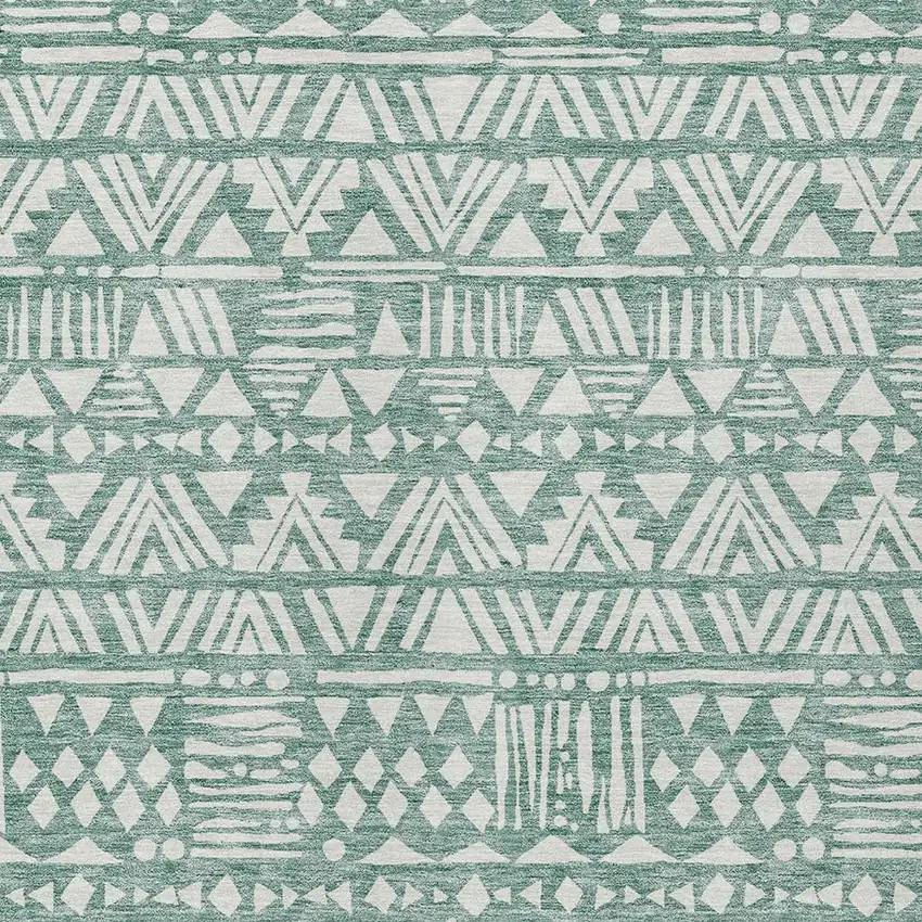 Sage And Ivory Southwestern Washable Indoor Outdoor Area Rug Photo 7