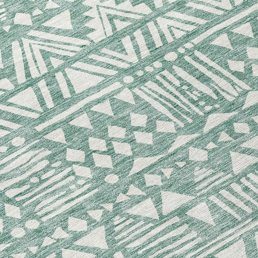 Sage And Ivory Southwestern Washable Indoor Outdoor Area Rug Photo 6