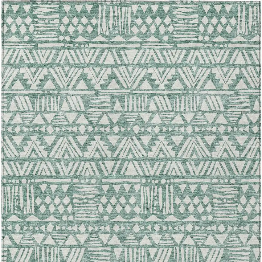 Sage And Ivory Southwestern Washable Indoor Outdoor Area Rug Photo 8