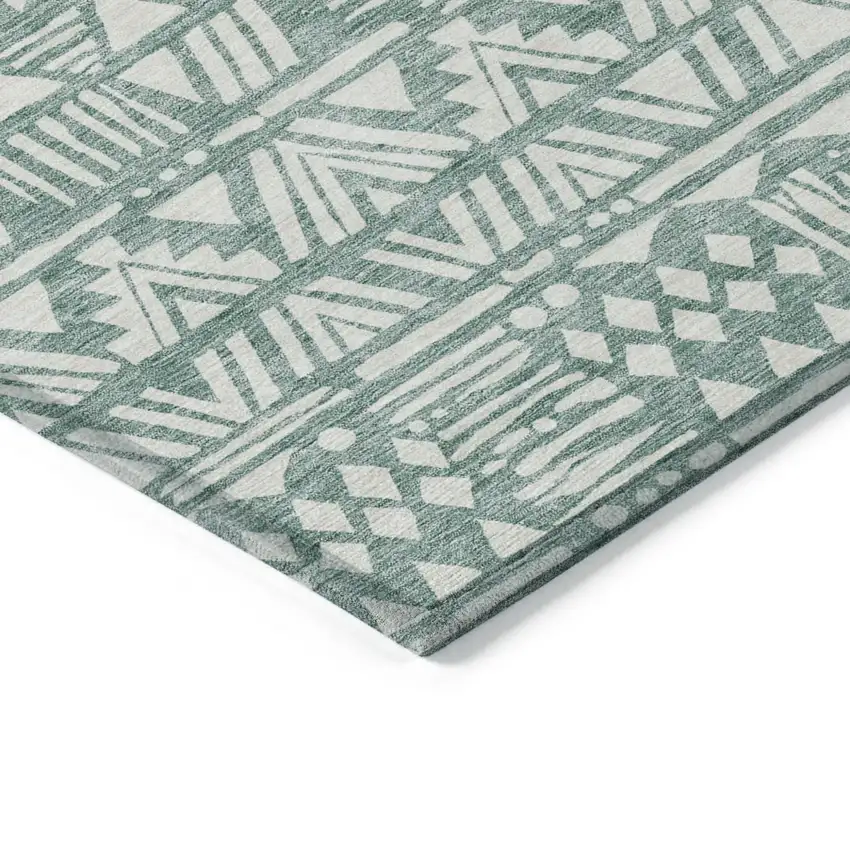 Sage And Ivory Southwestern Washable Indoor Outdoor Area Rug Photo 5