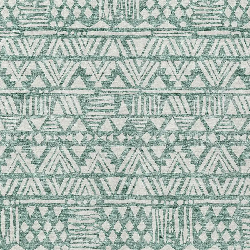 Sage And Ivory Southwestern Washable Indoor Outdoor Area Rug Photo 7