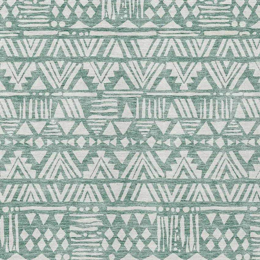 Sage And Ivory Southwestern Washable Indoor Outdoor Area Rug Photo 7