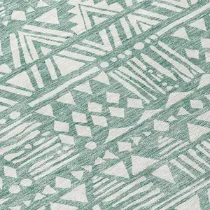 Photo of Sage And Ivory Southwestern Washable Indoor Outdoor Area Rug