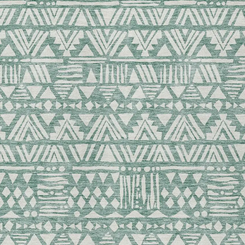 Sage And Ivory Southwestern Washable Indoor Outdoor Area Rug Photo 7