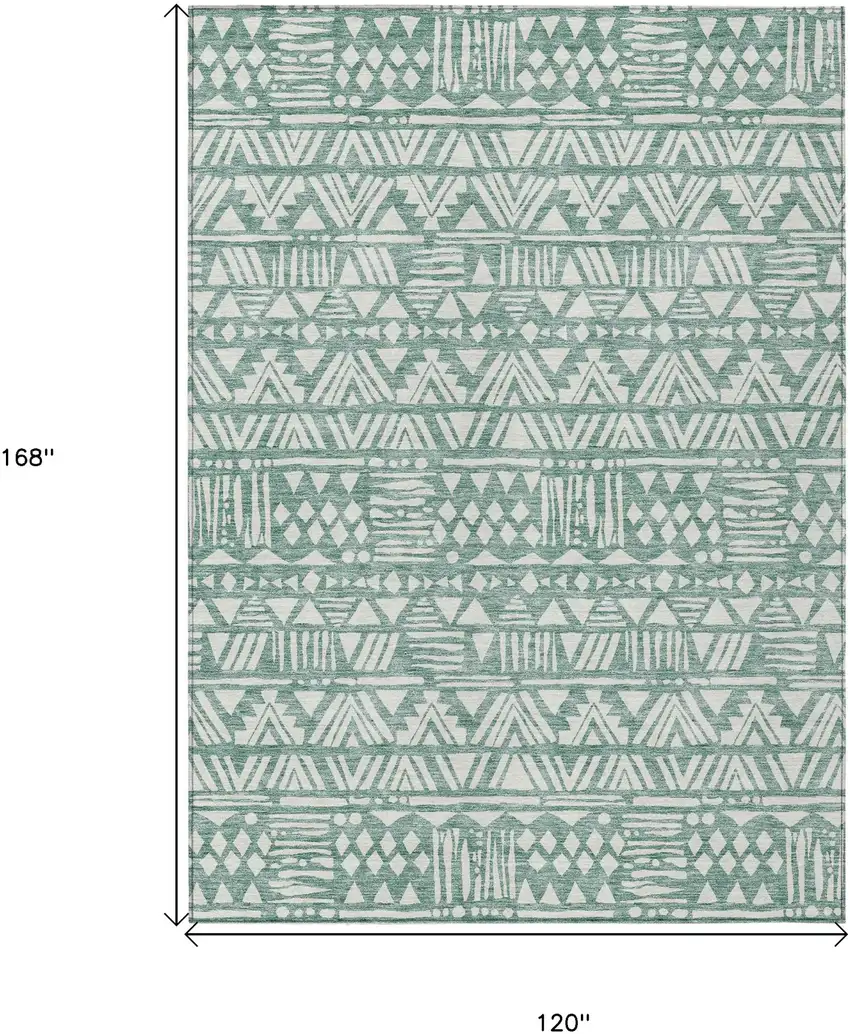 Sage And Ivory Southwestern Washable Indoor Outdoor Area Rug Photo 3