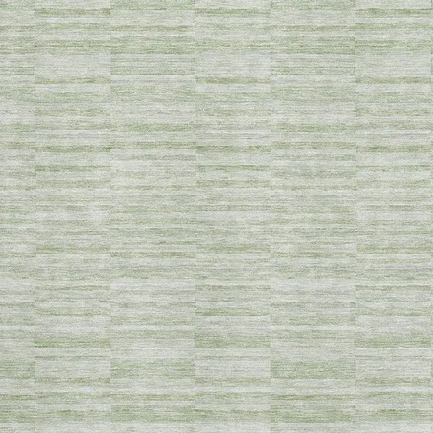 Sage And Ivory Striped Washable Area Rug With UV Protection Photo 3