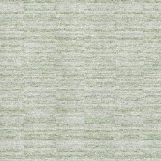 Sage And Ivory Striped Washable Area Rug With UV Protection Photo 3