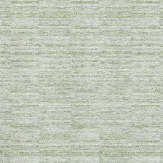 Sage And Ivory Striped Washable Area Rug With UV Protection Photo 3
