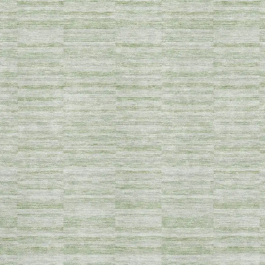 Sage And Ivory Striped Washable Area Rug With UV Protection Photo 3