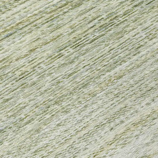 Sage And Ivory Striped Washable Indoor Outdoor Area Rug Photo 9