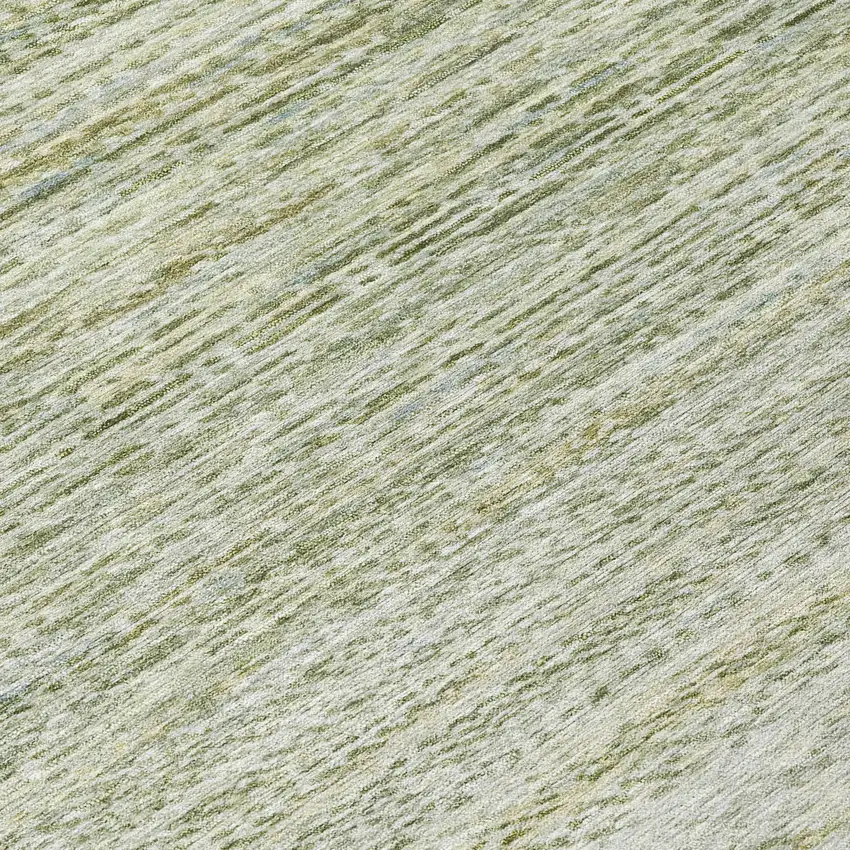 Sage And Ivory Striped Washable Indoor Outdoor Area Rug Photo 9