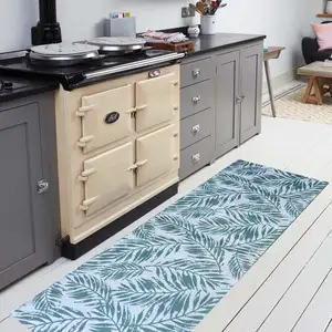 Photo of Sage And Ivory Tropical Botanical Washable Area Rug With UV Protection