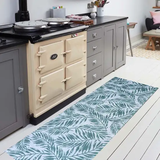 Sage And Ivory Tropical Botanical Washable Area Rug With UV Protection Photo 1