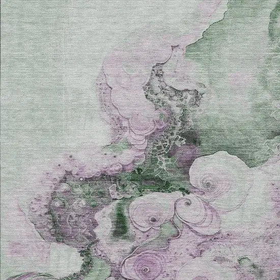 Sage And Lavender Abstract Washable Indoor Outdoor Area Rug Photo 3