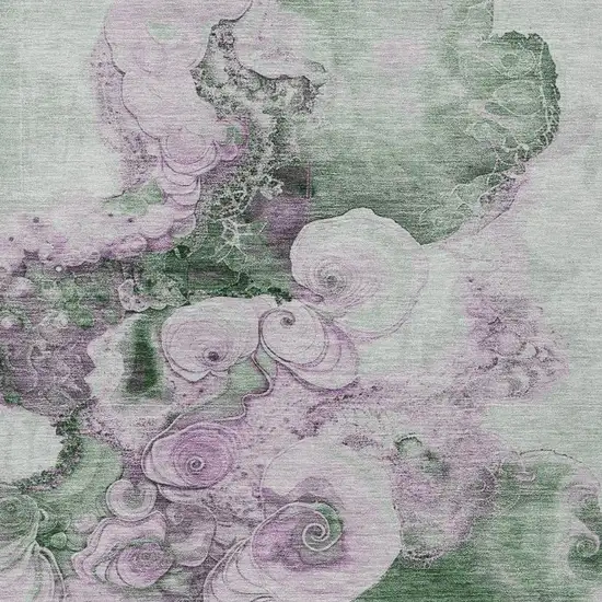 Sage And Lavender Abstract Washable Indoor Outdoor Area Rug Photo 3