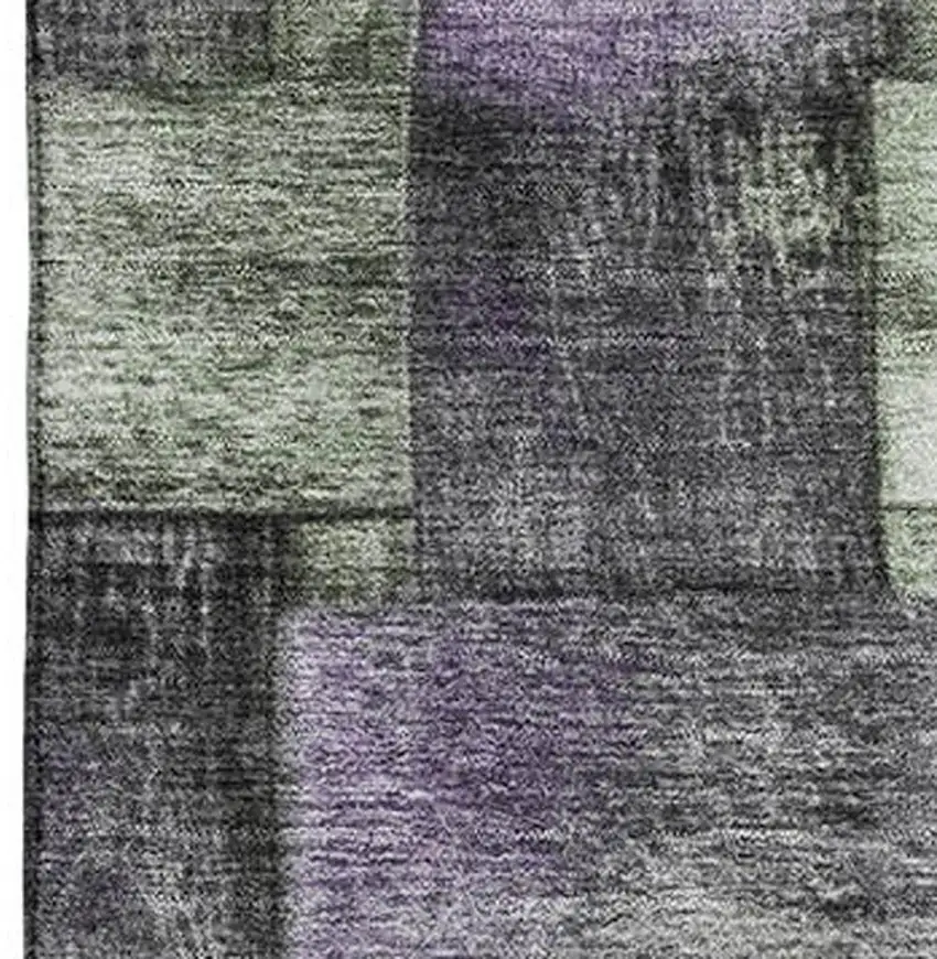 Sage And Lavender Striped Washable Area Rug With UV Protection Photo 3