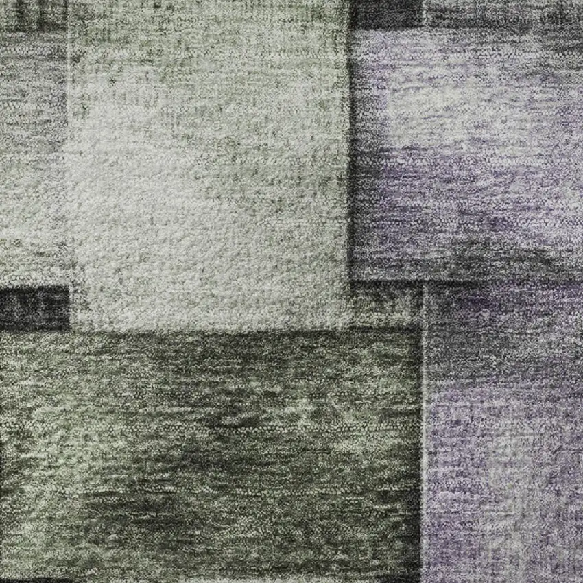 Sage And Lavender Striped Washable Area Rug With UV Protection Photo 8