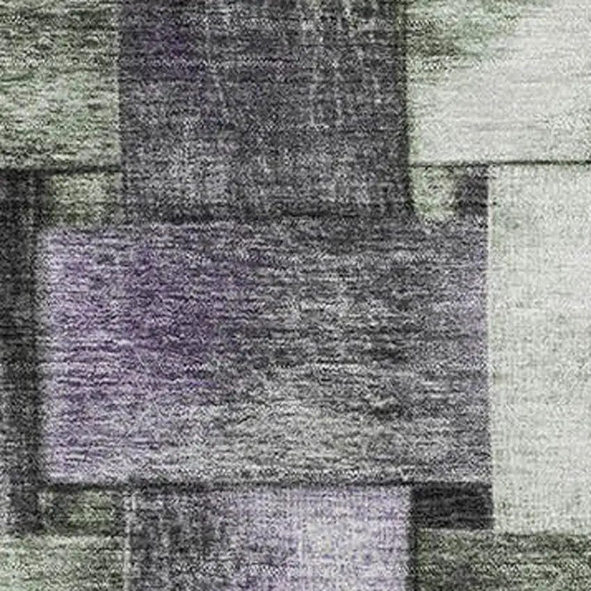 Sage And Lavender Striped Washable Area Rug With UV Protection Photo 3