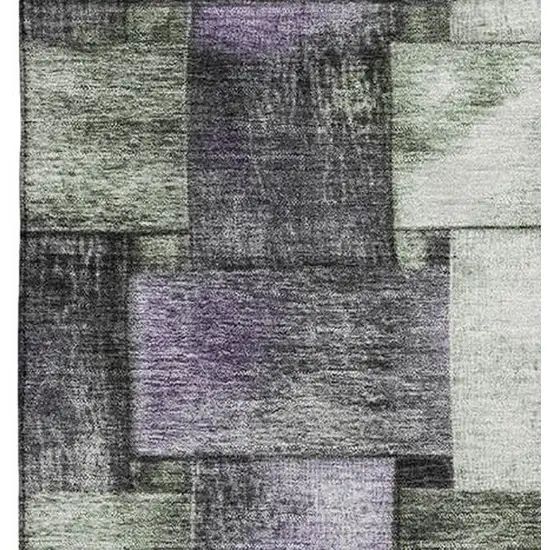 Sage And Lavender Striped Washable Area Rug With UV Protection Photo 4